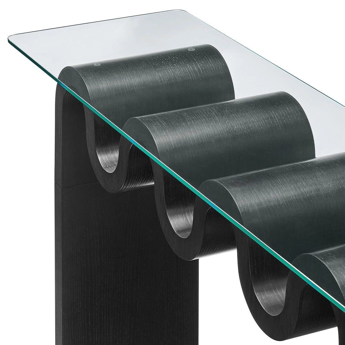 Wave Frame Glass Top Console Table β 50 Inch - Ottomans available at Alpine Outlets in Denver