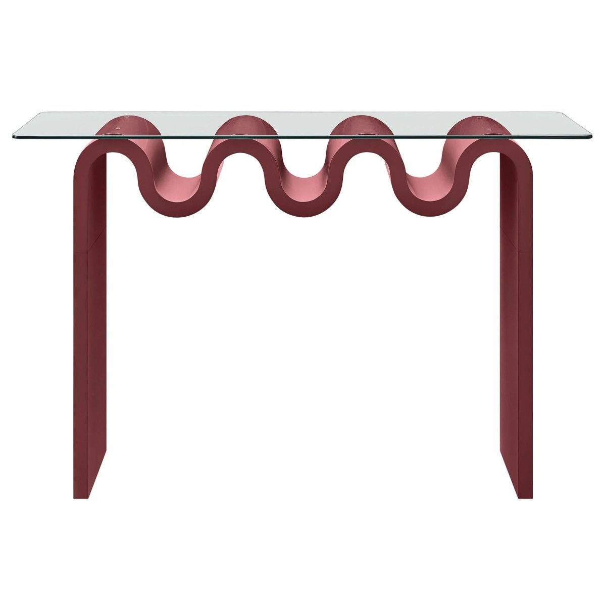 Wave Frame Glass Top Console Table β 50 Inch - Ottomans available at Alpine Outlets in Denver