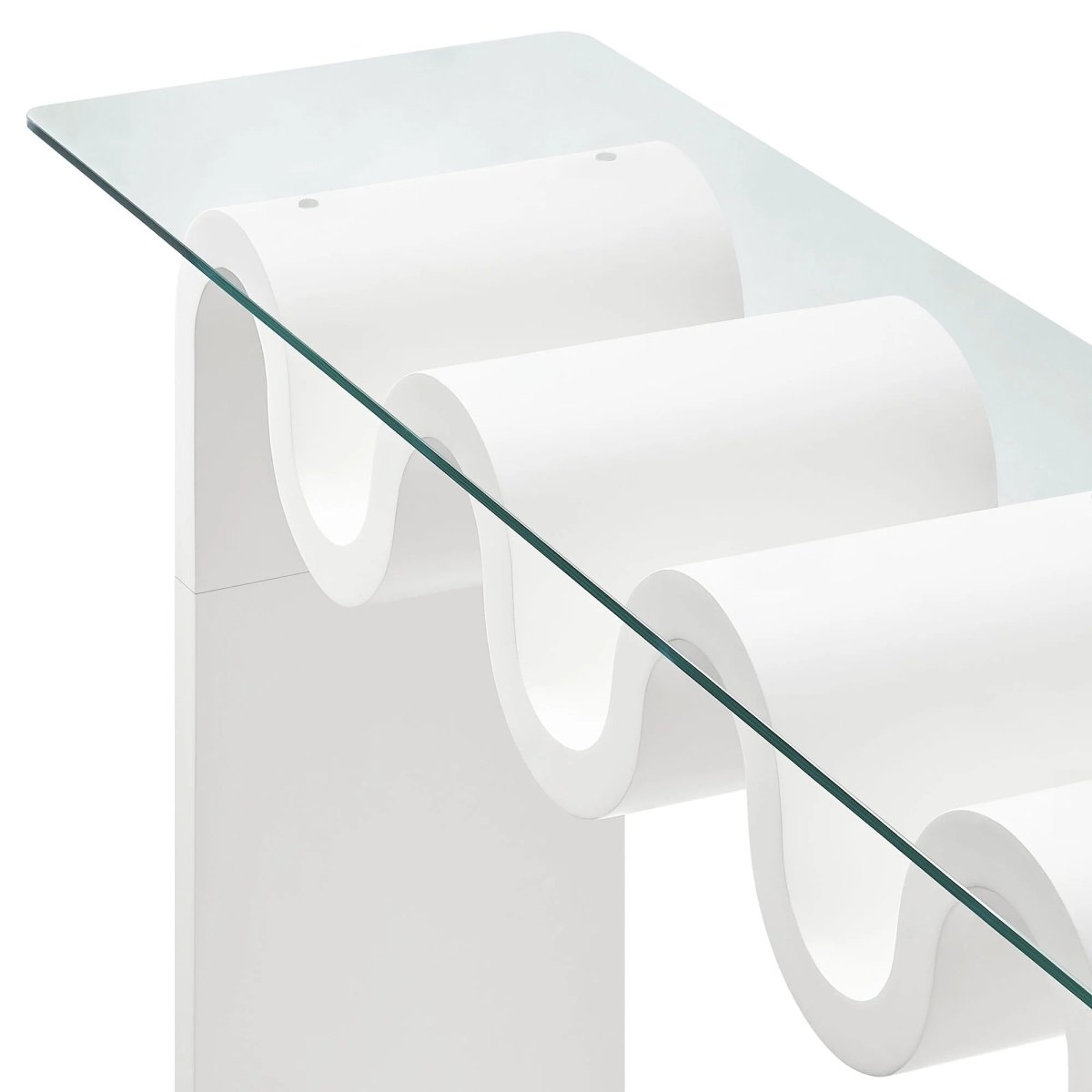 Wave Frame Glass Top Console Table β 50 Inch - Ottomans available at Alpine Outlets in Denver