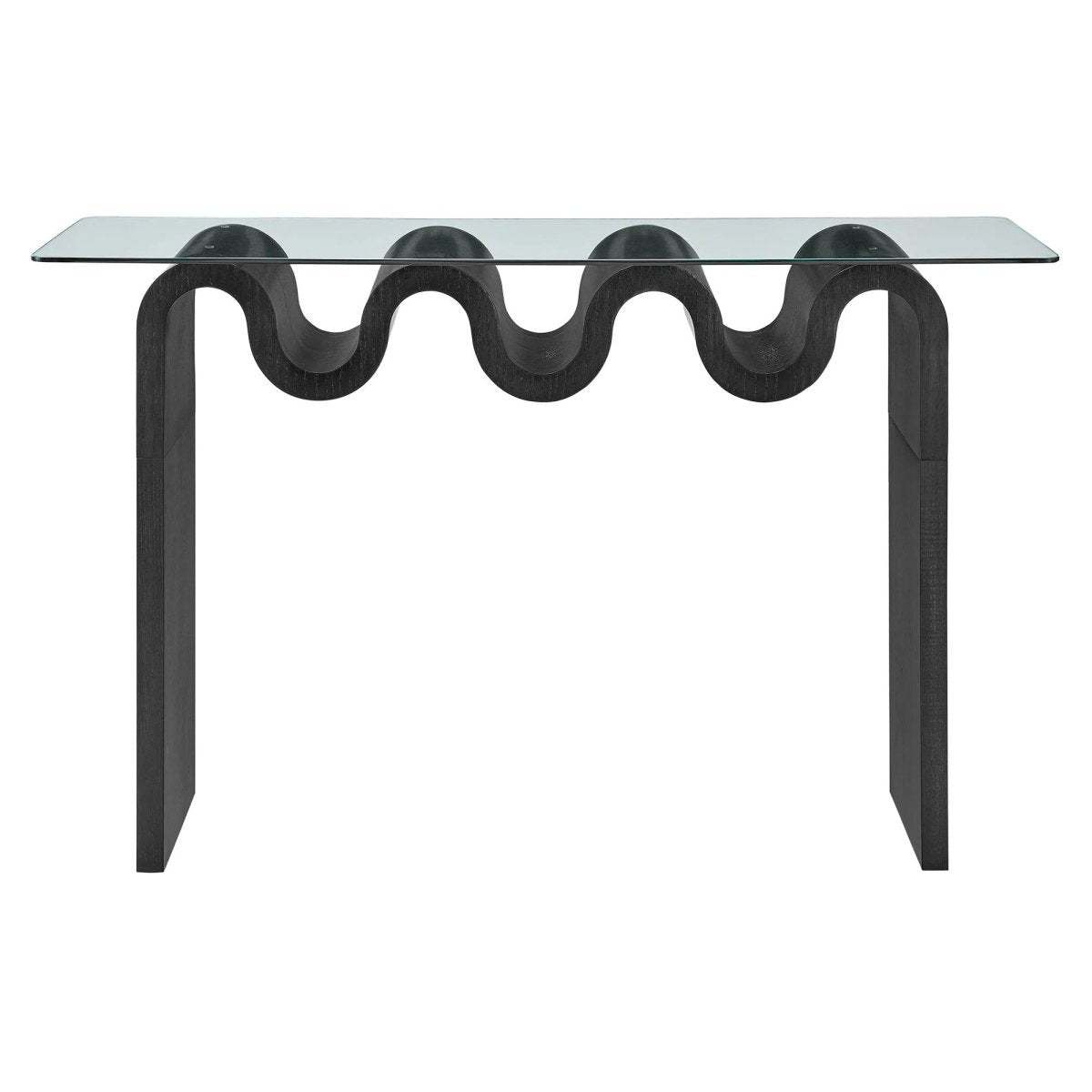 Wave Frame Glass Top Console Table β 50 Inch - Ottomans available at Alpine Outlets in Denver