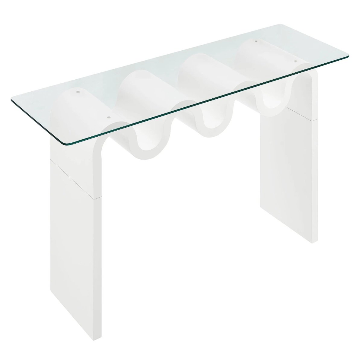 Wave Frame Glass Top Console Table β 50 Inch - Ottomans available at Alpine Outlets in Denver