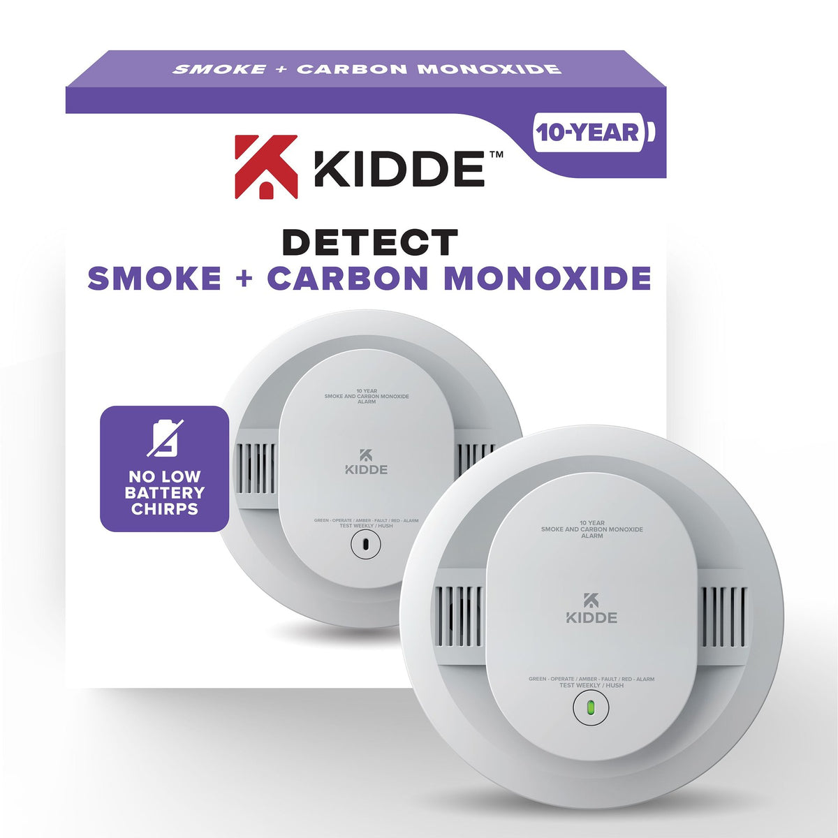 Kidde 30CUD10 single alarm — Alarm and retail packaging