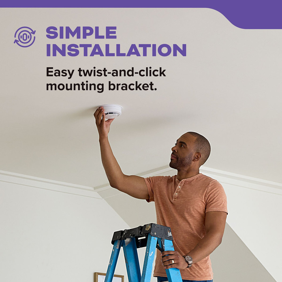 Kidde 30CUD10 single alarm — Ceiling installation