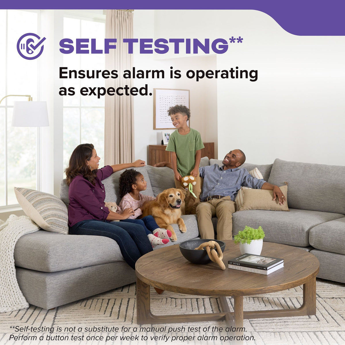 Kidde 30CUD10 single alarm — Self-testing feature