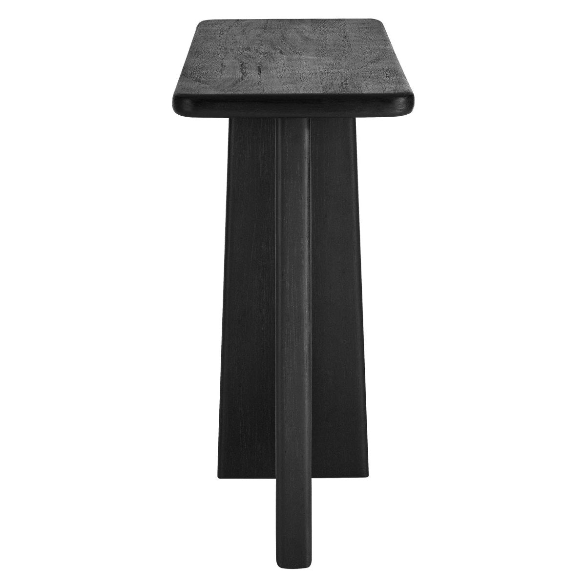 Wood Console Table with Angular Legs – 45 Inch Black - Ottomans available at Alpine Outlets in Denver