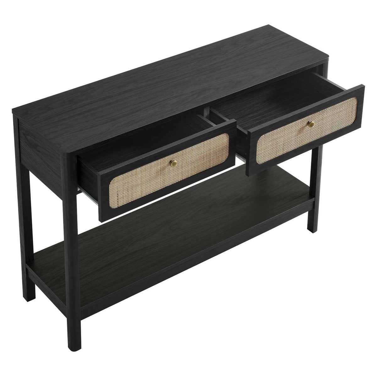 Wood Console Table with Drawers and Shelf – 47 Inch - Ottomans available at Alpine Outlets in Denver