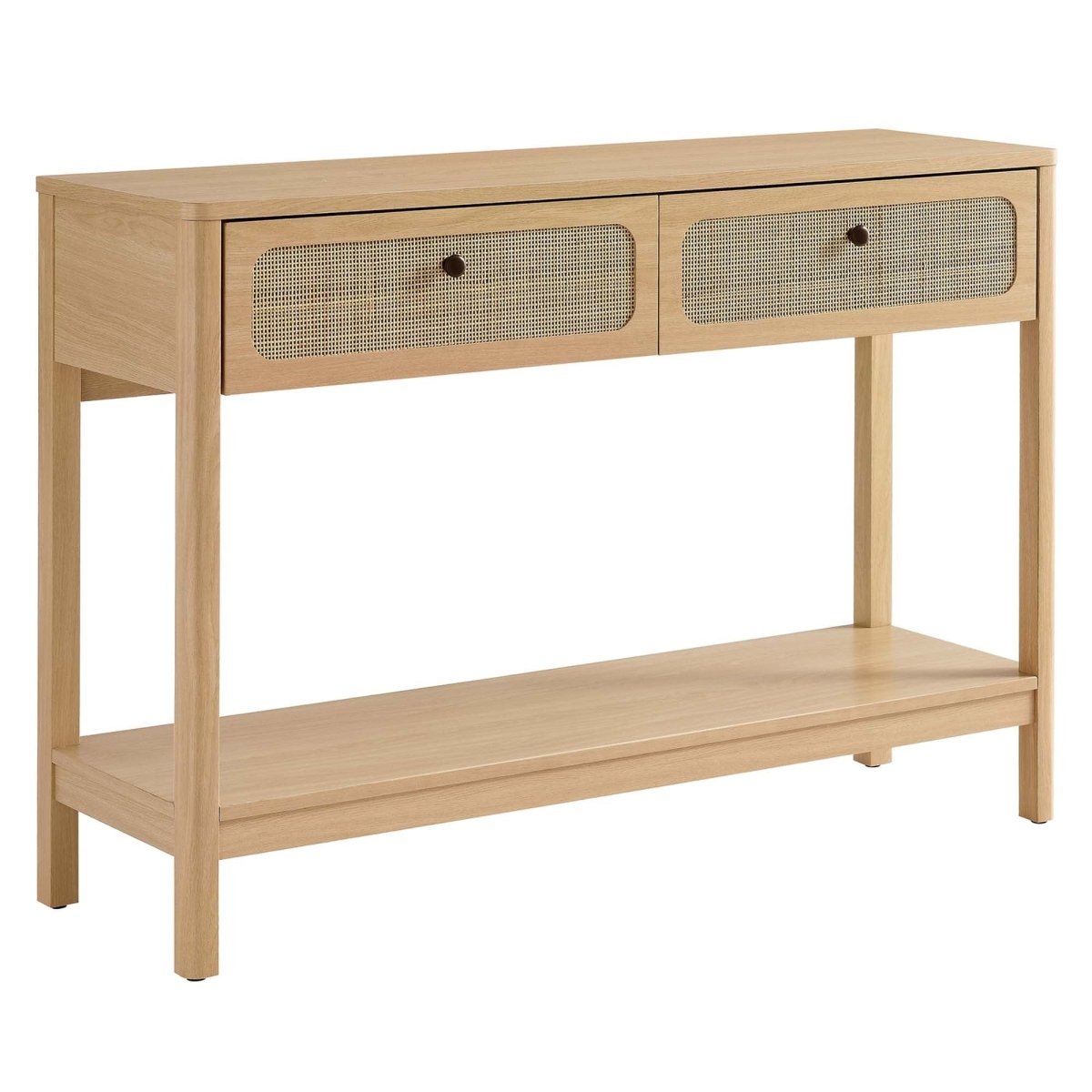 Wood Console Table with Drawers and Shelf – 47 Inch - Ottomans available at Alpine Outlets in Denver
