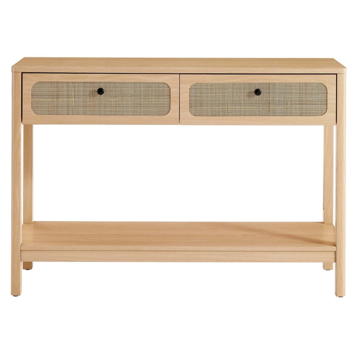 Wood Console Table with Drawers and Shelf – 47 Inch - Ottomans available at Alpine Outlets in Denver