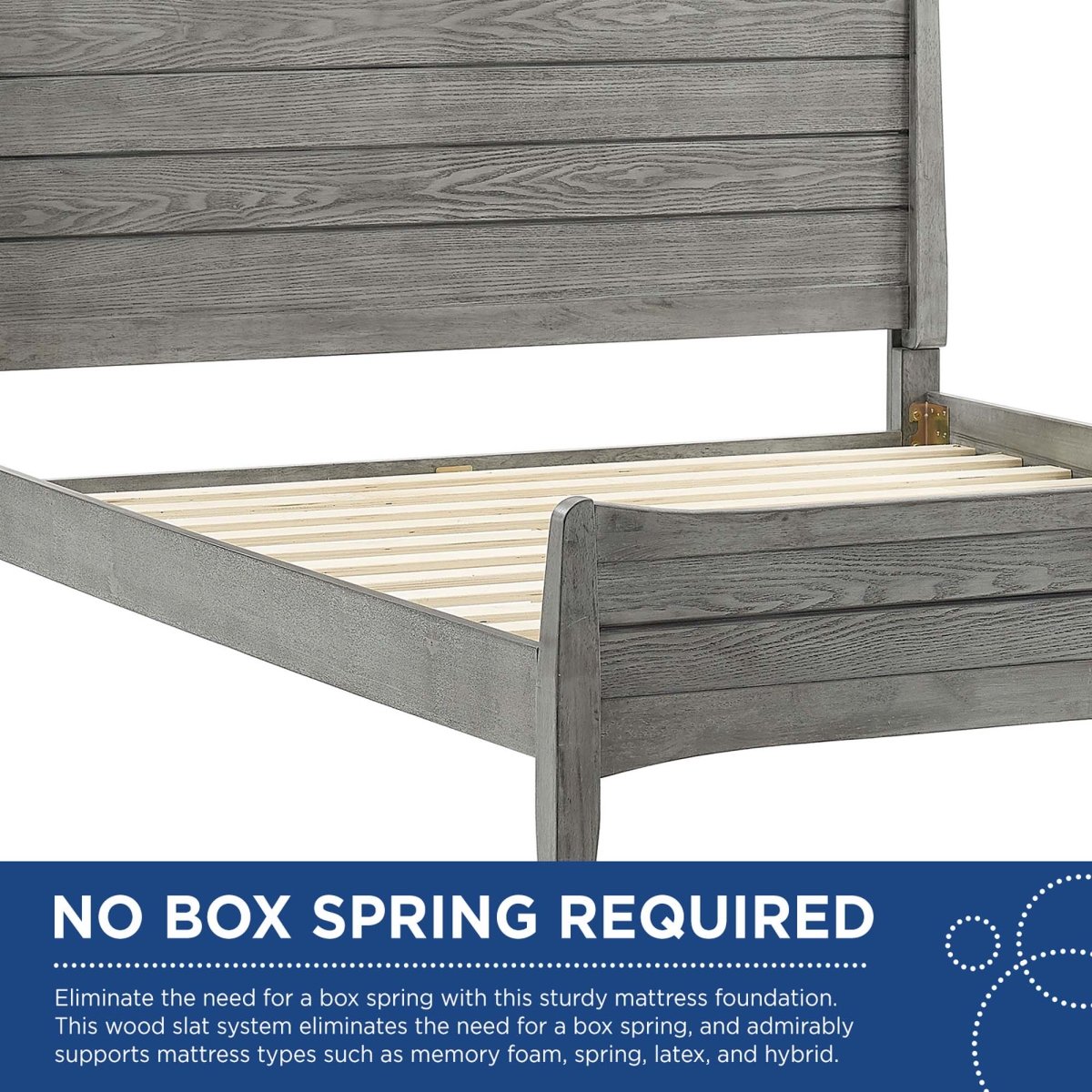 Wood Platform Bed with Slatted Headboard and Footboard - Platform Bed available at Alpine Outlets in Denver