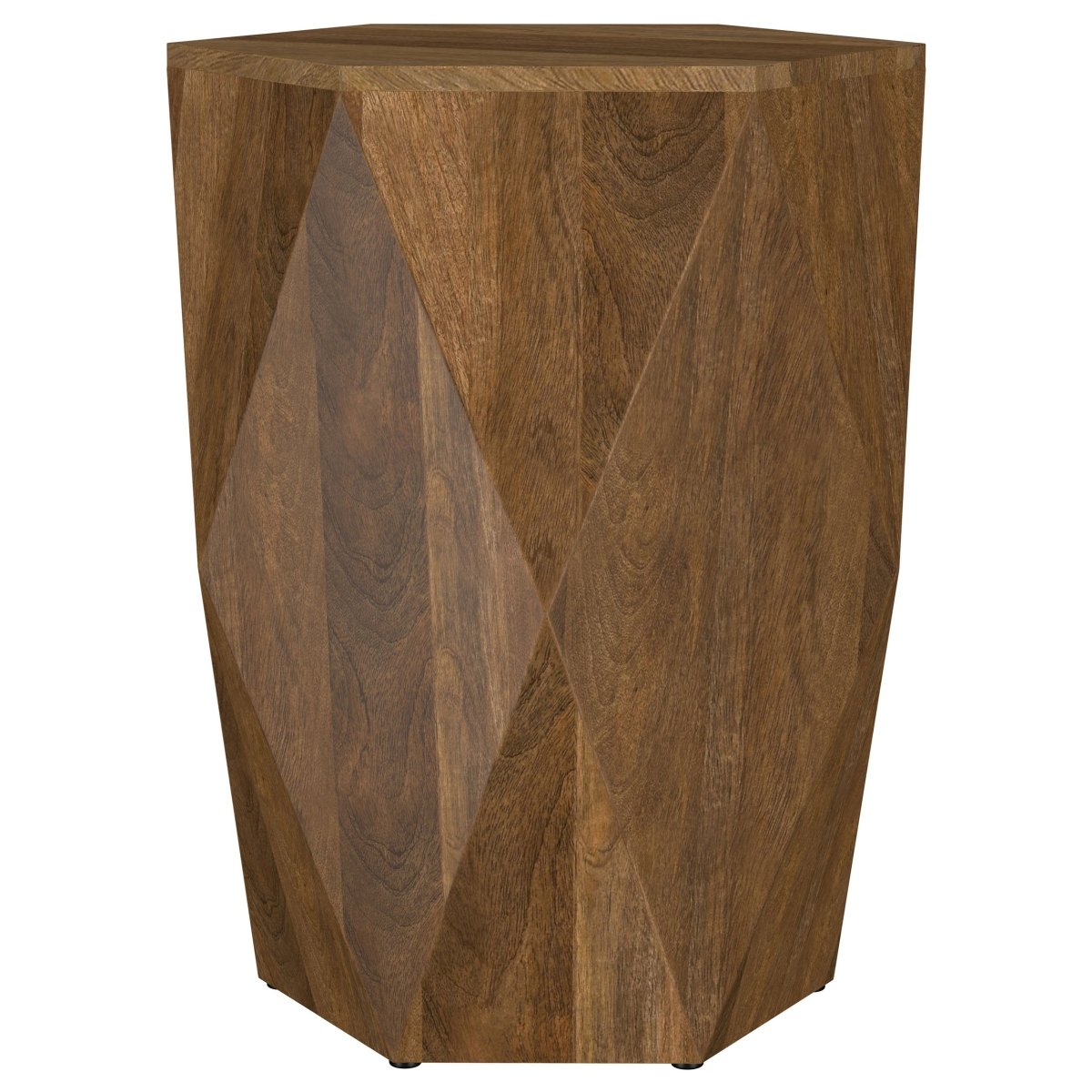 Zalika Hexagonal Solid Mango Wood End Table Natural - End & Side Tables available at Alpine Outlets in Denver