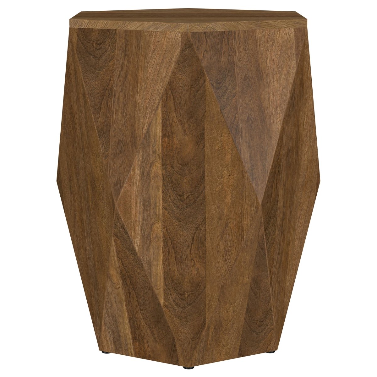 Zalika Hexagonal Solid Mango Wood End Table Natural - End & Side Tables available at Alpine Outlets in Denver