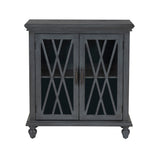 Slade Transitional Colonial 2-Door Cabinet with Lattice Detailing