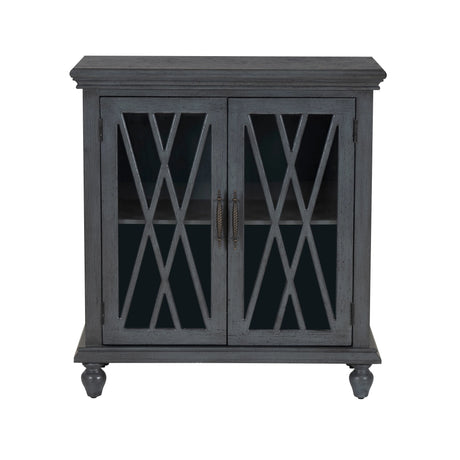 Slade Transitional Colonial 2-Door Cabinet with Lattice Detailing