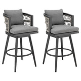 Zella - Outdoor Patio Swivel Bar Stool Set