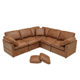 Modular Cloud Sectionals Sofa, Freely Configurable Corner - Light Brown