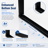 Semi-Frameless Pivot Shower Door With Adjustable Width, Reversible Installation