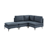 Upholstered Modular Sectional With Tall Legs, Medium Firm Seat