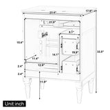 Freestanding Bathroom Vanity With Sink, Adjustable Shelf & Flip Drawer