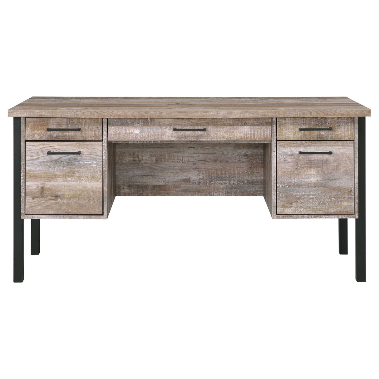 Azura - 4 Drawer Office Desk - Oak