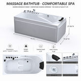Xavier - Single Corner Massage Bathtub - Milk White