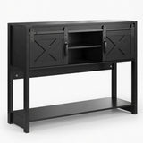 Farmhouse Entryway Table With Sliding Barn Door