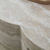 Clover Round Coffee Table With Open Storage - Marble