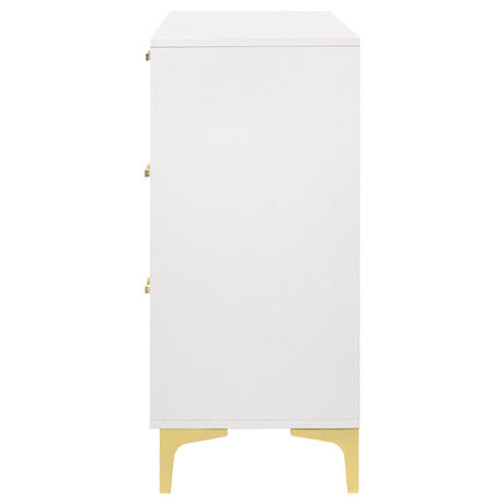 Karena - Rectangular 6 Drawer Dresser - White