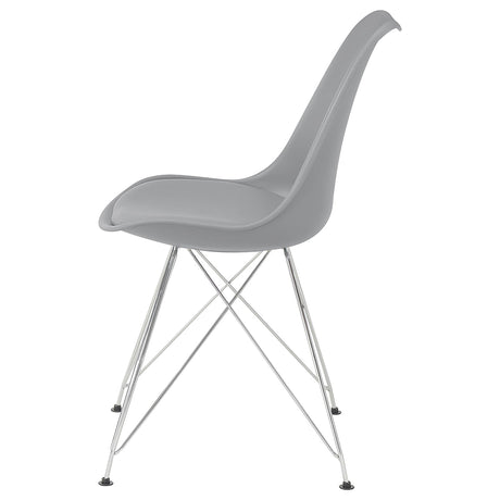 Padded Side Chair And Soft Upholstered Seat (Set of 2) - Gray