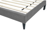 Bed With Channel Tufted Adjustable Headboard