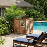 3 Panel Outdoor Air Conditioner Fence With Privacy Screen - Brown