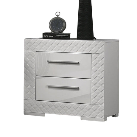 Nightstand With Bar Handle - White