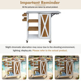 Foldable Outdoor Kitchen Island With Storage Cabinet