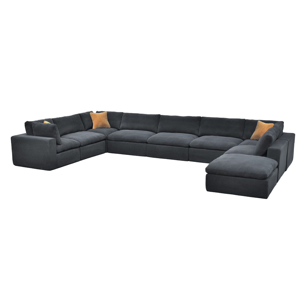 Custom Configuration Modular Sectional With Toss Pillows