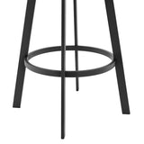 Capri - 26" Swivel Modern Black Metal And Slate Gray Faux Leather Barstool