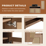 Bathroom Vanity With Art Sink And Side Cabinet, Float Mounting Design