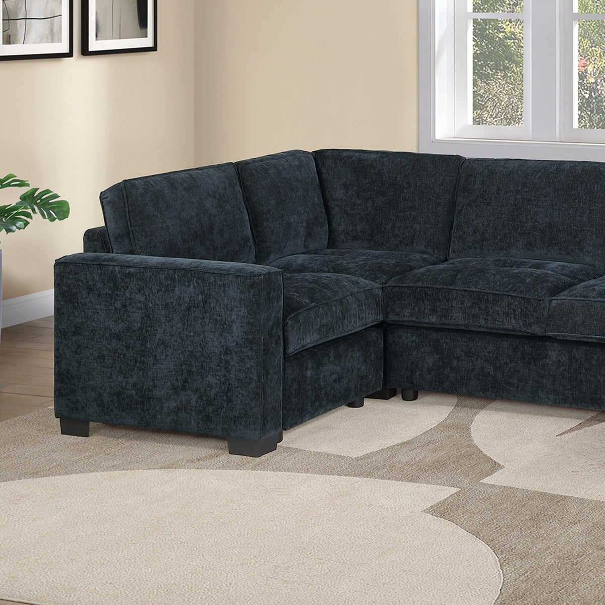 Sectional With RAF Chaise, Armless Loveseat & LAF 1 Arm Chair
