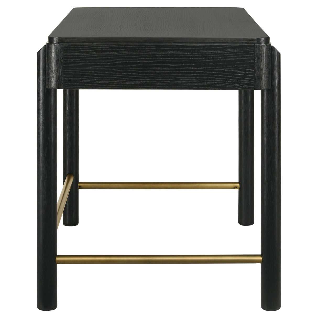 Anser - 2 Drawer Vanity Desk Makeup Table Rounded Design - Black