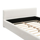 Queen Bed Wide Edge With Soft Upholstery - Beige