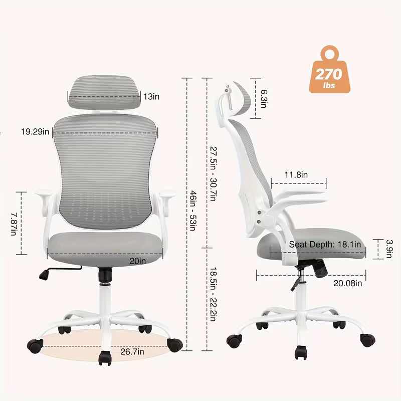 SMUG Home Office Desk Chair Ergonomic High-Back Mesh Rolling Work Computer Chair