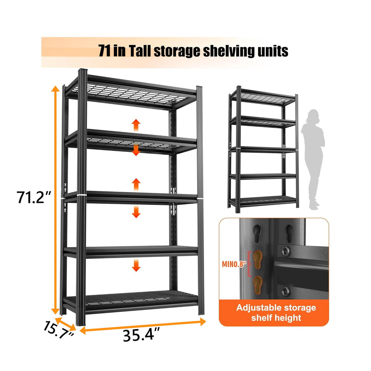 Adjustable Height Storage Rack