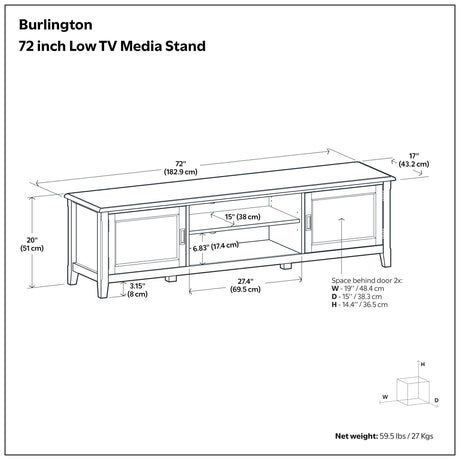 Burlington - Low TV Media Stand - Mahogany