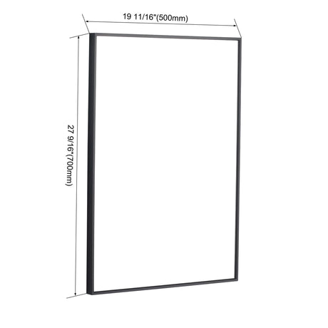 20" Rectangular Wall Mounted Mirror - Black