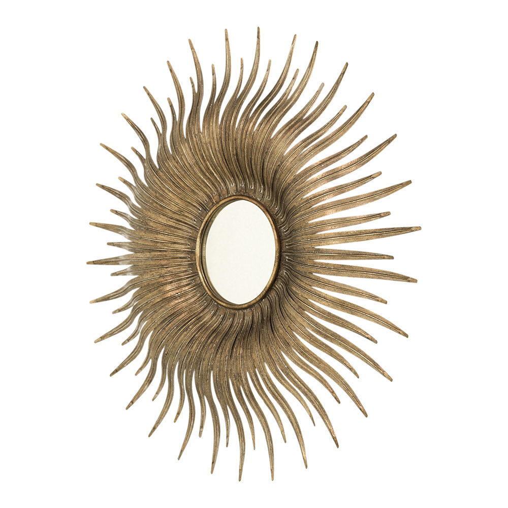 Retro DesignSunburst Metal Wall Mirror Decorative Mirror For A Bedroom Dressing Room, Hallway Or Living Space - Gold - Wall Mirrors - Alpine Outlets