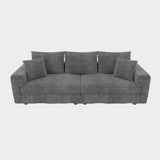 Deep Seat Convertible Sofa With Soft Pillows And Ottomans