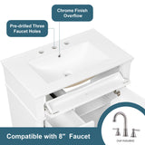 Modern Bathroom Vanity With Sink, Freestanding Cabinet With Flip Drawer & Adjustable Shelf