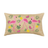 Summer Outdoor Lumbar Flamingo Pillows - Multi