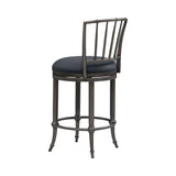 Vince - Commercial Grade Steel Frame Faux Leather Upholstered Swivel Counter Height Barstool