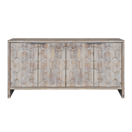Accent Cabinet Farmhouse Style 4 Door Wooden Cabinet Sideboard Buffet Server Cabinet Storage Cabinet, For Living Room, Entryway, Hallway, Office, Kitchen And Dining Room - Natural Wood Wash