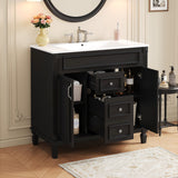 Bathroom Vanity With Top Sink, Cabinet With 2 Soft Closing Doors And Drawers