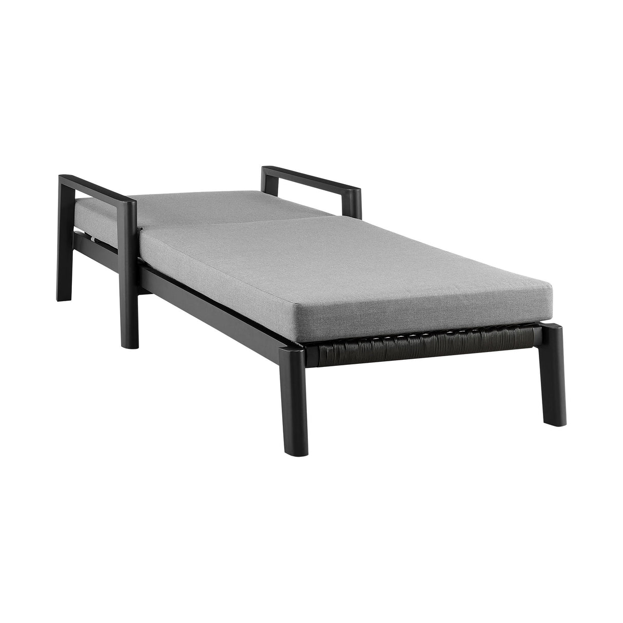 Cayman - Outdoor Patio Adjustable Chaise Lounge Chair In Aluminum With Gray Cushions